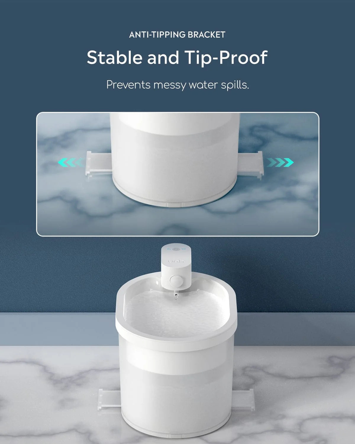 stable and tip-proof Uahpet cat water fountain