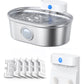 uahpet Upgrade Visible Stainless Steel Cat Water Fountain Pro（FB）