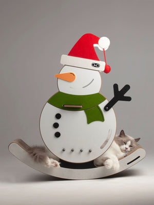 Cat Tree Combo - Rocking Reindeer & Snowmobile & Swinging Snowman Style